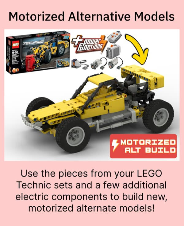 Motorized alternative models built only with the parts from a single official LEGO Technic set and a few additional Power Functions components.