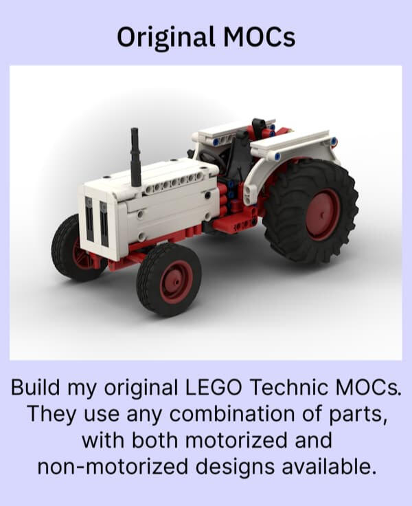 Original MOCs, fully custom LEGO Technic creations, builds and designs made from any parts inventory. Free building instructions.