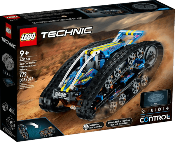 Lego Technic 42140 App-Controlled Transformation Vehicle was released in 2022 featuring 772 pieces.