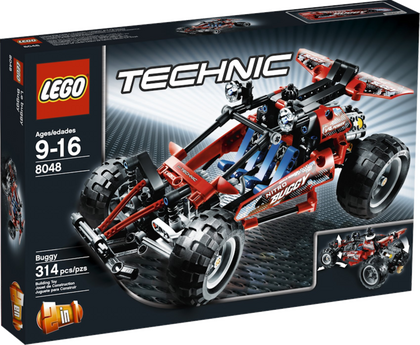 LEGO Technic set 8048, the Buggy was released in 2010 featuring 314 pieces for building a dune buggy-style vehicle.