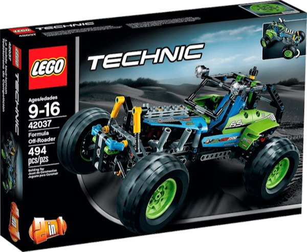 Lego Technic 42037 Formula Off-Roader Lego Technic 42037 Formula Off-Roader was released in 2015 featuring 494 pieces.