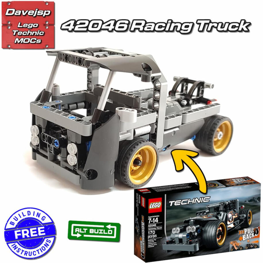 Lego Technic 42046 Racing Truck MOC - Free Building Instructions