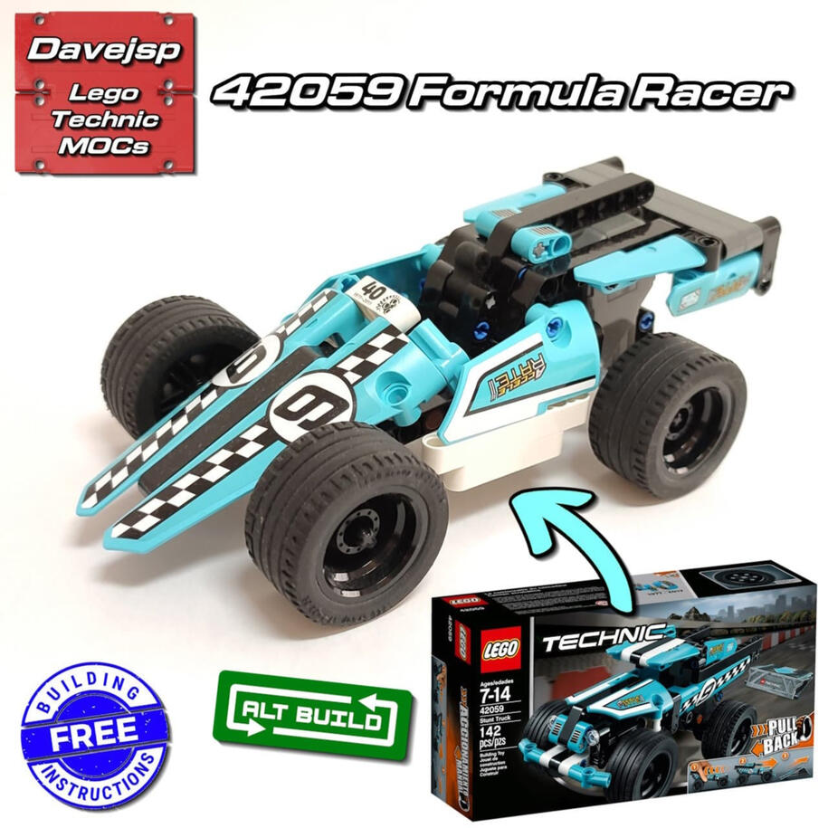 Lego Technic 42059 Formula Racer MOC - Free Building Instructions