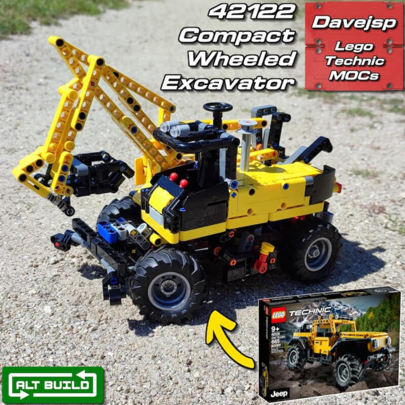 Lego Technic 42122 Compact Wheeled Excavator MOC - Premium Building Instructions