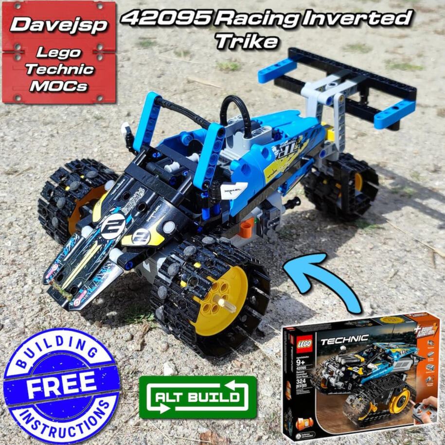 Lego Technic 42095 Racing Inverted Trike MOC - Free Building Instructions