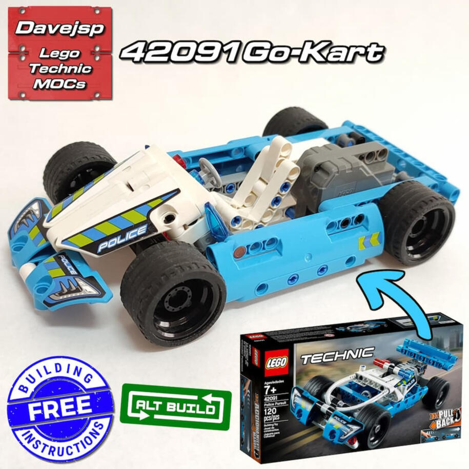 Lego Technic 42091 Go-Kart MOC - Free Building Instructions