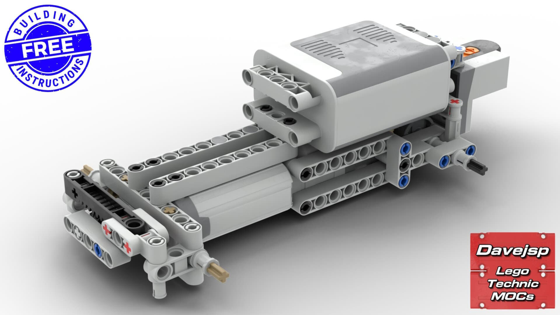 Lego Technic budget Power Functions chassis - FREE building instructions