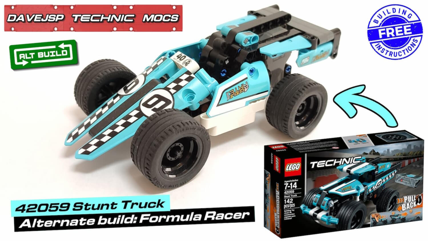 Lego Technic 42059 Formula Racer MOC - FREE Building Instructions