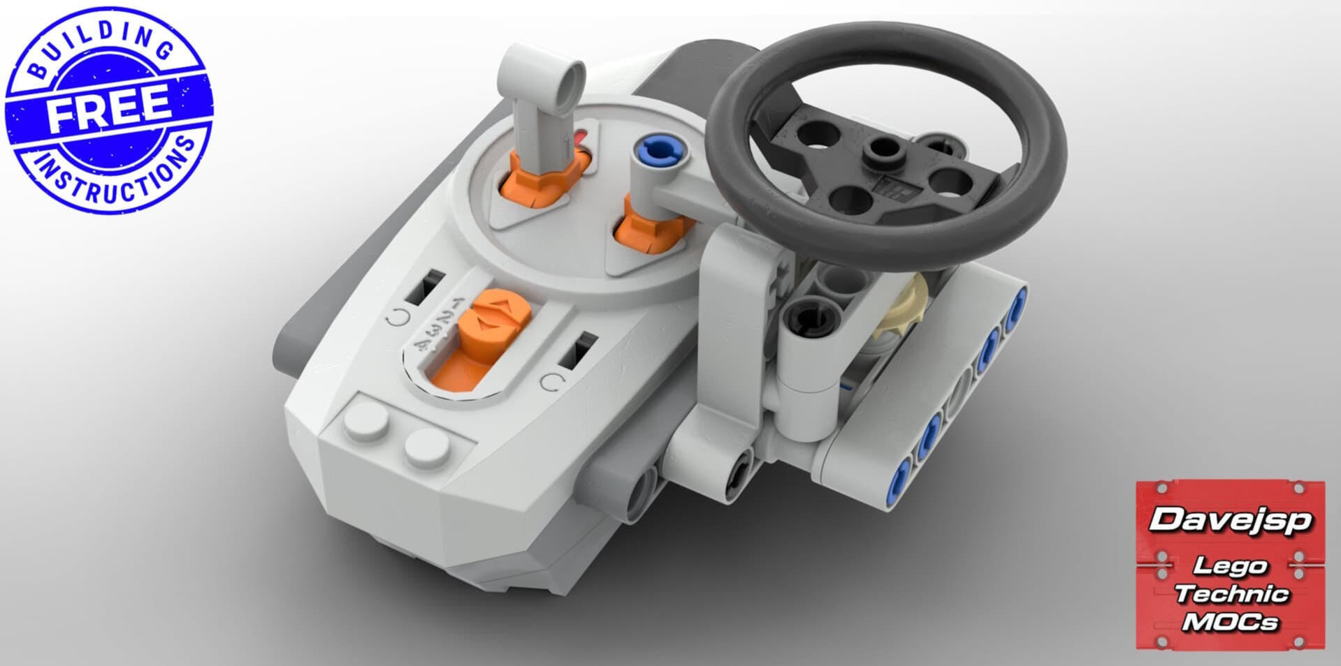 Lego Technic Power Functions IR remote steering MOD - FREE building instructions