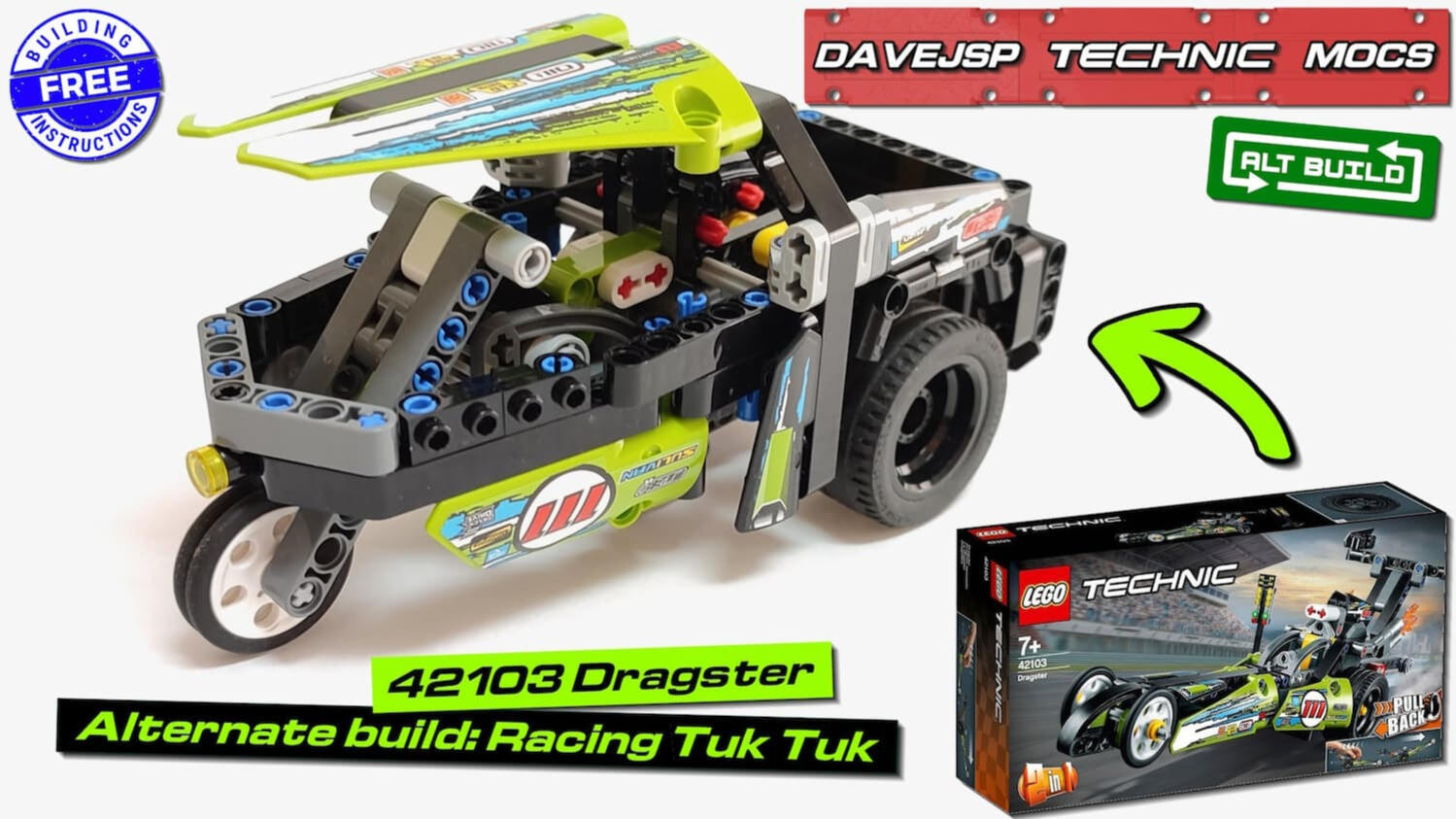 Lego Technic 42103 Racing Tuc-Tuc MOC - FREE Building Instructions